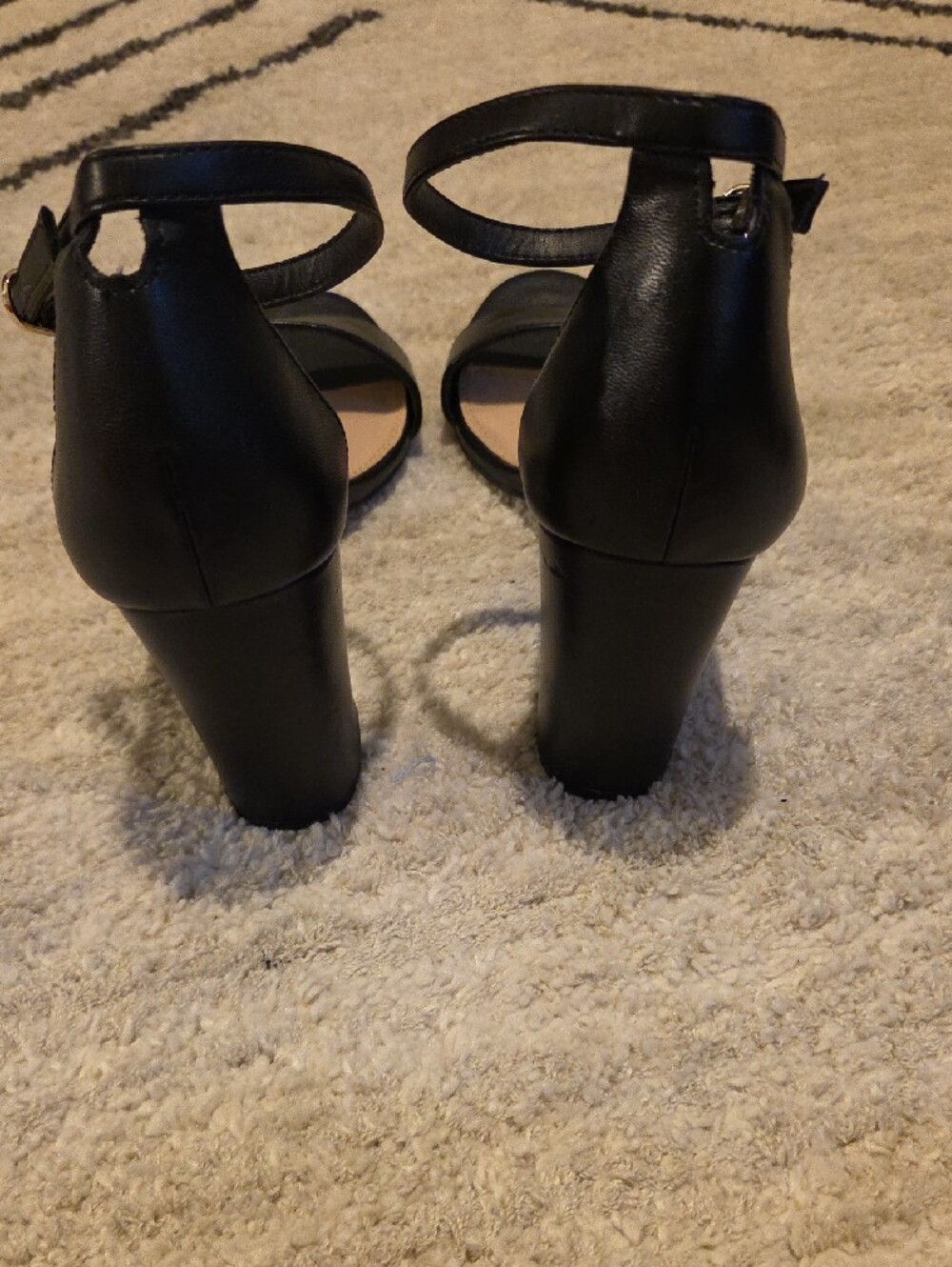 Kelly & Katie Black Ankle-Strap Open-Toe Block Heels - Picture 7 of 8